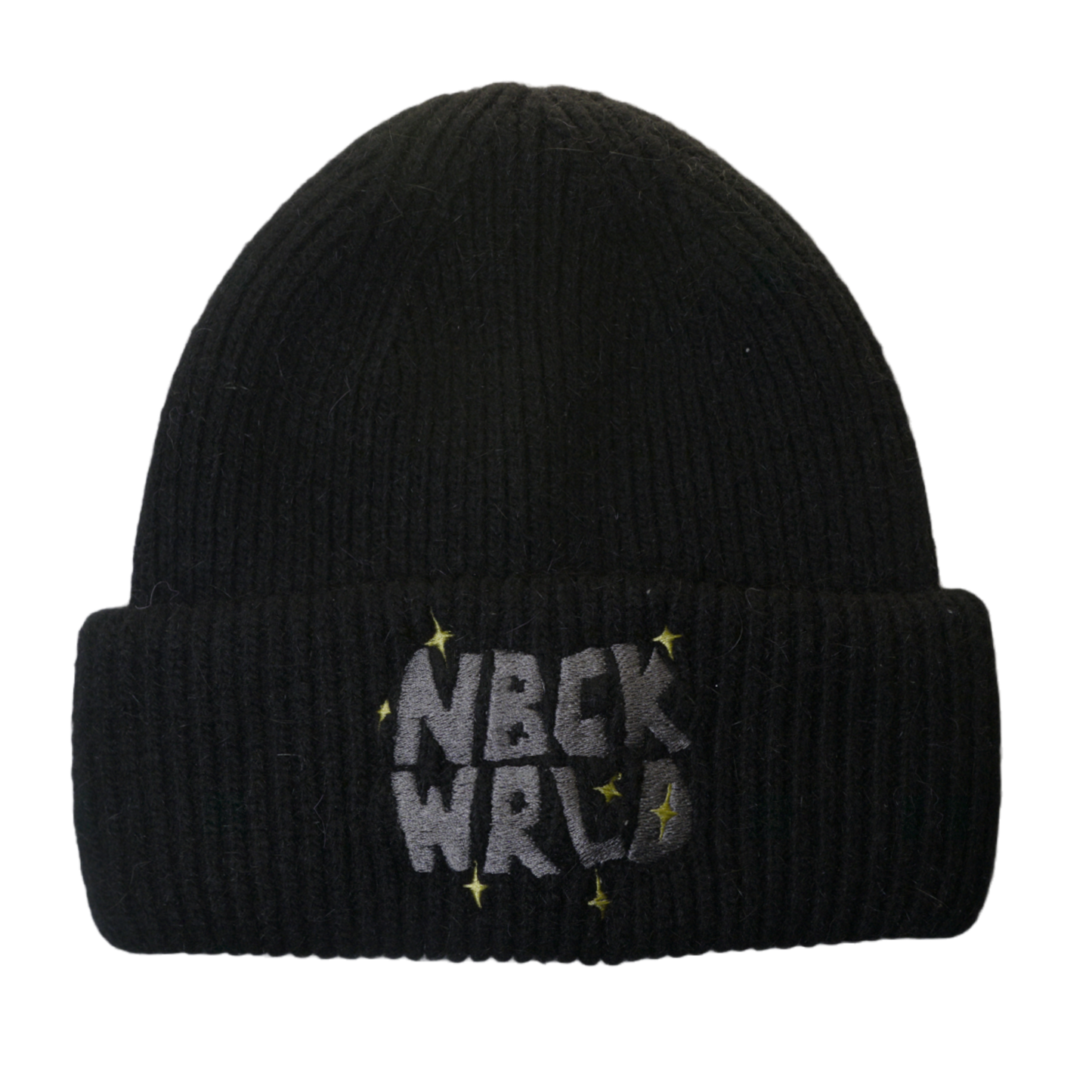 BLK MOHAIR SATIN BEANIE