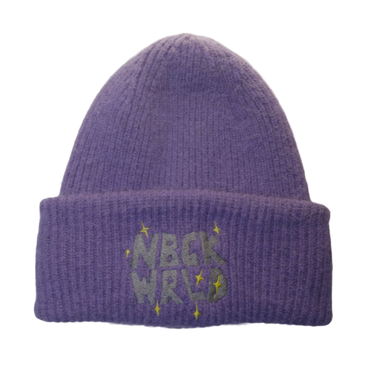 PURP MOHAIR SATIN BEANIE