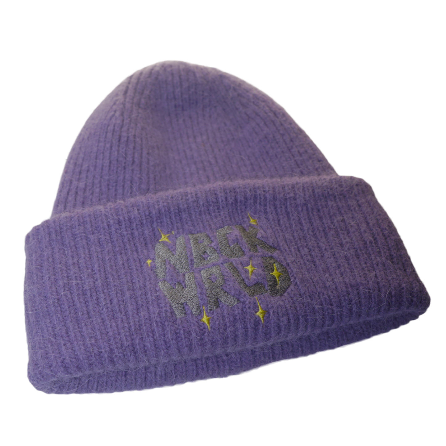 PURP MOHAIR SATIN BEANIE