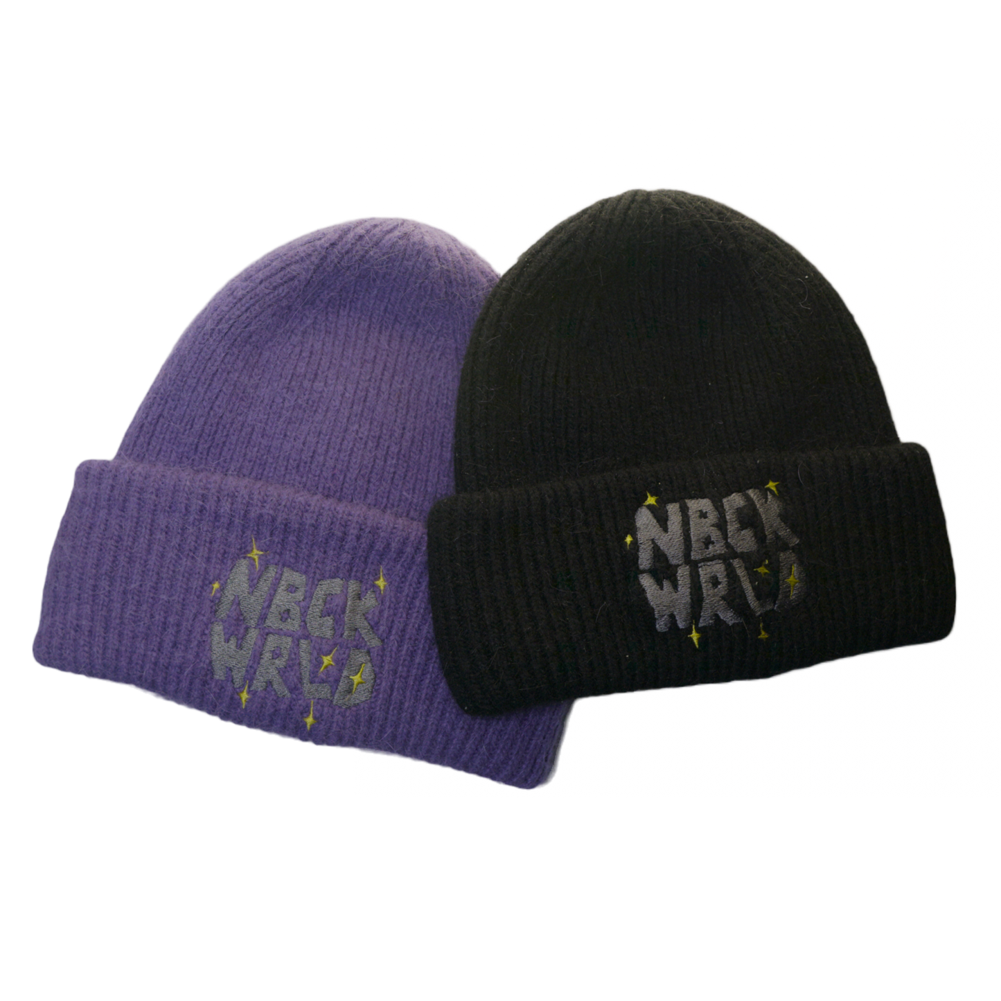 TWO PACK MOHAIR SATIN BEANIE